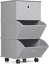 Rolling Drawer Organizer Portable Closets Wardrobe Storage Folding Clothes Drawer Organizers for Living Room, Office, Bedroom, Bathrooms & College Dorms (Thick + Solid + Small, Gray)