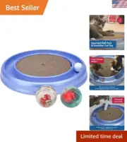 Pet Bundle with Scratcher Cat Toy & Assorted Ball Pack - Cat Scratcher with R...