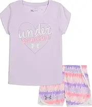 [Under Armour] baby-girl Short Sleeve Shirt and Shorts Set, Durable Stretch and Lightweight