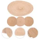 4 Pcs Round Placemat Hot Pads for Table Heat Insulation Dining Mats