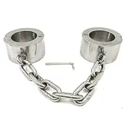 SAHOOSAFETY 1 Pair of Heavy Metal Ankle Cuffs Restraint Game 6 cm High BDSM Adult Sex Toys SM Bondage Sex Toys with Iron Chain Shackles for Men and Women(Für Damen)