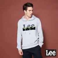 在飛比找蝦皮商城優惠-Lee 植絨雙色LOGO文字長袖連帽T恤 帽T 男 灰 Mo