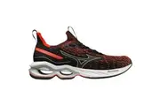 Mizuno | Mens Wave Creation 23 Waveknit Performance Running Shoes (Black/Grenadine)