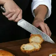 Bread Knife 67 Layers Damascus Steel Full Tang Wood Handle Chef Cake Slicing Cut