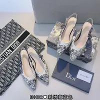 在飛比找Yahoo!奇摩拍賣優惠-【小鹿甄選】DIOR 迪奧 D字母刺繡高跟鞋女2020新款小