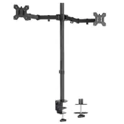 "dual monitor stand up desk mount extra tall 39 inch pole fully adjustable st...