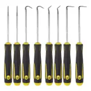 8pcs Pick and Hook Set 160mm Chrome Vanadium Steel TPR for O Rings Yellow