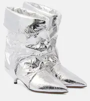 [Isabel Marant] Isabel Marant Edrik metallic leather ankle boots UK 2 silver