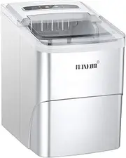 Maxkon Portable Ice Maker Countertop - 9 Cubes Ready in 6 Mins, 12kgs in 24Hrs, Self-Cleaning Machine With Scoop and Basket, 2 Sizes of Bullet Ice for Home, Kitchen, Office, Bar, Party
