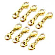 unbrand 8 Pcs Double Lobster Clasps Necklace Bracelet Clasp Connector Jewelry Clasps Gold