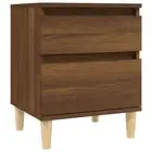 Wooden Bedside Table Drawers Storage Side Shelf Retro Bedroom Nightstand Oak
