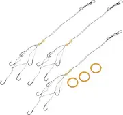 3Pcs Reusable Fishing Hooks for Carp Fishing Durable Rigs Compact Design for Freshwater and Saltwater Tackle