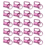 20Pcs 25mm Key Fob Hardware with Keychain Ring for Webbing Pink