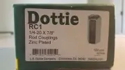 Box of 100 Dottie RC1 Zincl 1/4-20 x 7/8 in.Threaded Rod Coupling NEW Free Ship