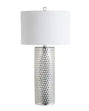 JONATHAN Y Isabella 30in Glass LED Table Lamp Silver