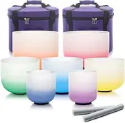 Crystal Singing Bowls, 6-12 Inch Set, Calming Healing Sounds, For Yoga Meditation Zen, Balancing Body Chakra, Adjusting Emotional(432hz)