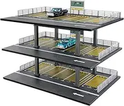 1/64 Scale Die-cast Model Car Display Case Organizer - Parking Garage Dioramas fits Hot Wheels with 15 Parking Spaces (Horizontal Railing)