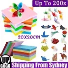 UP 200PCS 20CM Square Colored Origami Folding Paper DIY Crafts Tools 50 Colours