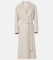 ['S Max Mara] 'S Max Mara Livia wool wrap coat UK 12 brown