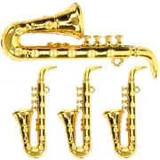 4 Pcs Mini Saxophone Work Musical Instrument Model Miniature Wind