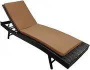 Outdoor Chaise Lounge Cushions Waterproof & Sunproof - Pool Chair Covers ,Sun Lounger Replacement Cushions - Sponge Mat for Beach, Patio Furniture, Lawn Sofa (Light Brown,70.8*19.6*3.1inch)