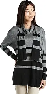 ensuite(エンスウィート) Ensweet Tunic Sweater with Provis Wool Panel Border Stole