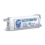 PR BUSTER - Jantex Kitchen Tidy Garbage Bag White - Large - 36Ltr (Pack 50)