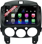 for Mazda 2 Radio Car Stereo 2008-2014 Built-in Carplay/Android Auto/WiFi/Steering Wheel Control/Split Screen/Bluetooth/GPS Navigation/Android 10