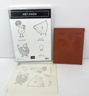 Stampin Up! HEY CHICK Stamp set Rooster Chicken Egg Red Rubber 158190
