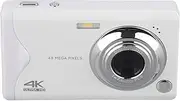 Digital Camera, FHD 4K 48MP Digital Point and Shoot Camera with 3.0in LCD Screen, 16X Zoom, Built in Fill Light, Anti Shaking, Portable Camera for Vlogging (White)