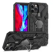 For iPhone 13 Pro Max Case Tough Protective Cover Magnetic Ring Holder Black