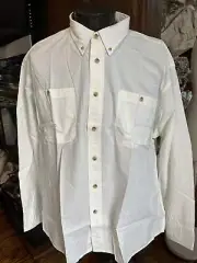 NWT Cabela’s Chambray XL Men’s Long Sleeve Button Down Collar Work Shirt Cream