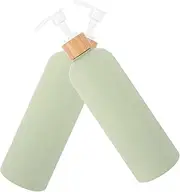 2Pcs Refillable Shampoo Wash Pump Dispensers Aesthetically Pleasing Soap Pump Bottles Avocado with Pump for Home Office Store Use
