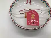 Harvest Green Studio Ceramic 8.5in Gingerbread House Bowl Set of 2 CC02B12027