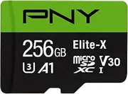 PNY Sandisk Elite-X microSD 256GB, U3, V30, A1, Class 10, up to 100MB/s – P-SDU256U3100EX-GE, Black