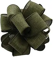 Berwick Offray DWI Linen Wired Edge Ribbon-1-1/2 Wide X 50 Yards-Moss Ribbon