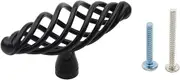 Pxyelec 6 Pack Muted Black Birdcage Nest Twist Cabinet Wardrobe Door Handle Drawer Cupboard Kitchen Dresser Pull Single Hole