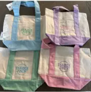 Trader Joe’s Mini Pastel Canvas Tote Bags Set of 4 Pink Lavender Green Blue