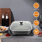 AU Electric Frying Pan Large Capacity Rapid Heat Up Prevents Stick Transparent