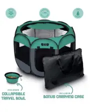 RUFF 'N RUFFUS PORTABLE PET PLAYPEN MEDIUM 29" X 29" X 17" Plus Carry Case New