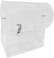 KiBcsLic Acrylic Raffle Drum, Raffle Ticket Cage Raffle Drawing Ticket Drum Raffle Ticket Box for Tickets