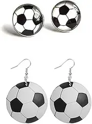 2Pcs Baseball Earrings Soccer Earrings Softball Earrings for Women Football Earrings Sport Earrings Sport Ball Dangle Earrings Baseball Stud Earrings Sports Lover Gifts for Girls Teen