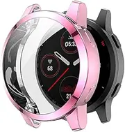 Intended for [for Garmin Venu 2] Screen Protector Case, Soft Plated TPU Scratch-Proof Full Protective Protector Cover Intended for Venu 2 Smartwatch Bands Accessories (Pink)