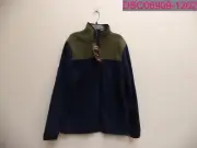 Brooks Brothers Men's Colorblock Quarter Zip Polar Fleece Pullover Navy/Green M