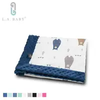 在飛比找momo購物網優惠-【L.A. Baby】高級保暖樂豆毯 輕柔(110 x 14