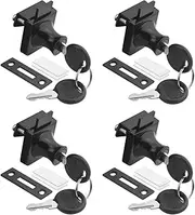 XINMEIWEN 4Pack Zinc Alloy Double Glass Door Display Lock Cabinet Lock with 2 Alike Keys for 4.5-8mm 407 Glass Door (407, Black)