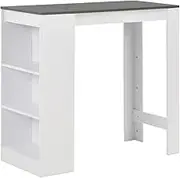 VRAXO Bar Table with Shelf White 110x50x103 cm -27.02KG,280216