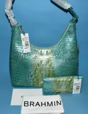 NWT BRAHMIN TABITHA LEATHER HANDBAG & NWT BRAHMIN ADY WALLET ~ SEAFOAM OMBRE