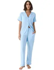 [Wanderluxe Sleepwear] Maya Tencel Modal Short Pyjama Set in Blue