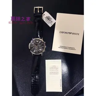 高端 EMPORIO ARMANI 阿曼尼 復古三眼男士手錶(AR2447)